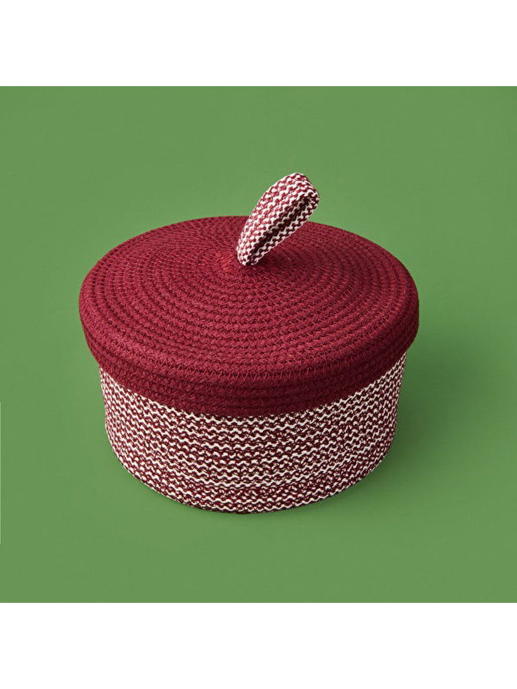 Earthy Hues Kapaklı Dekoratif Saklama Kutusu - Bordo - 20x10 cm-2