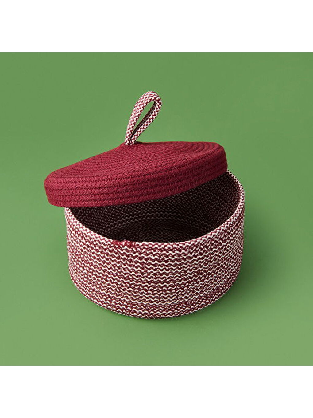 Earthy Hues Kapaklı Dekoratif Saklama Kutusu - Bordo - 20x10 cm-3