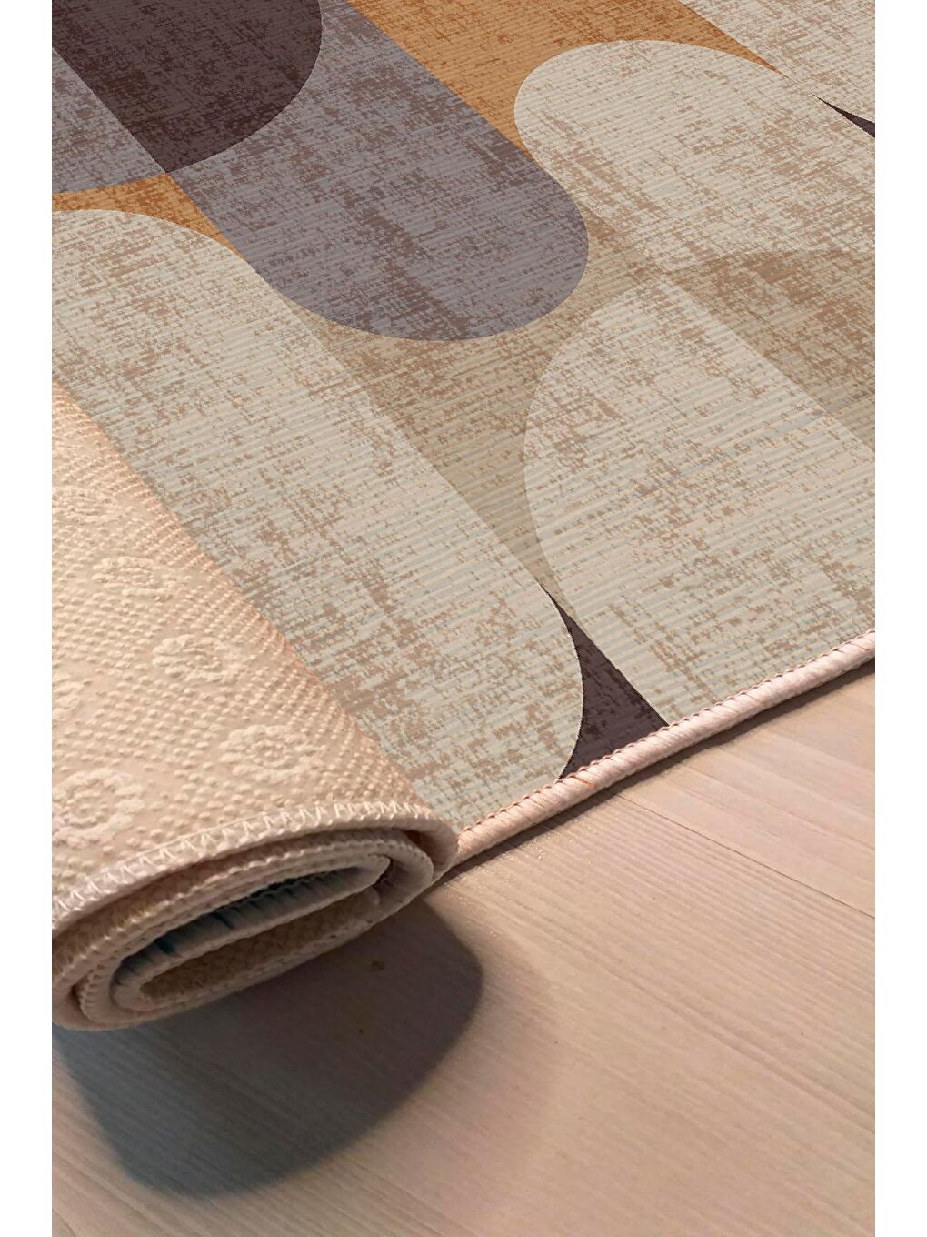 Kahverengi Dekoratif Özel Tasarım Modern Halı 120x180 cm-4