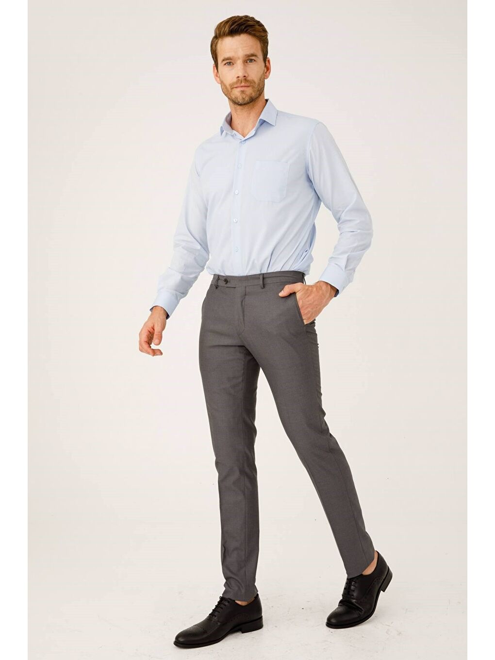 Gri Erkek Duman  / Rahat Kalıp Pantolon