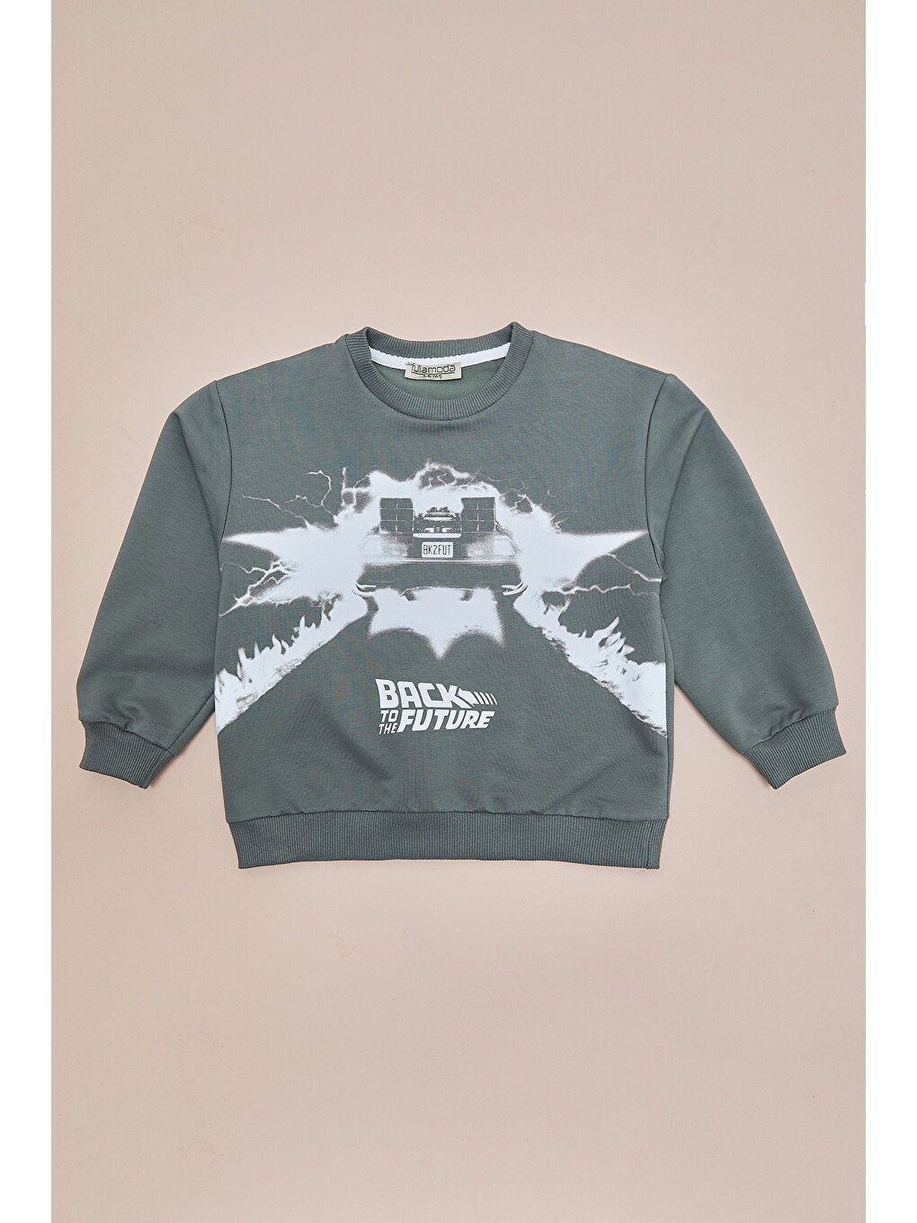 Haki Back To The Future Baskılı Erkek Çocuk Sweatshirt-2