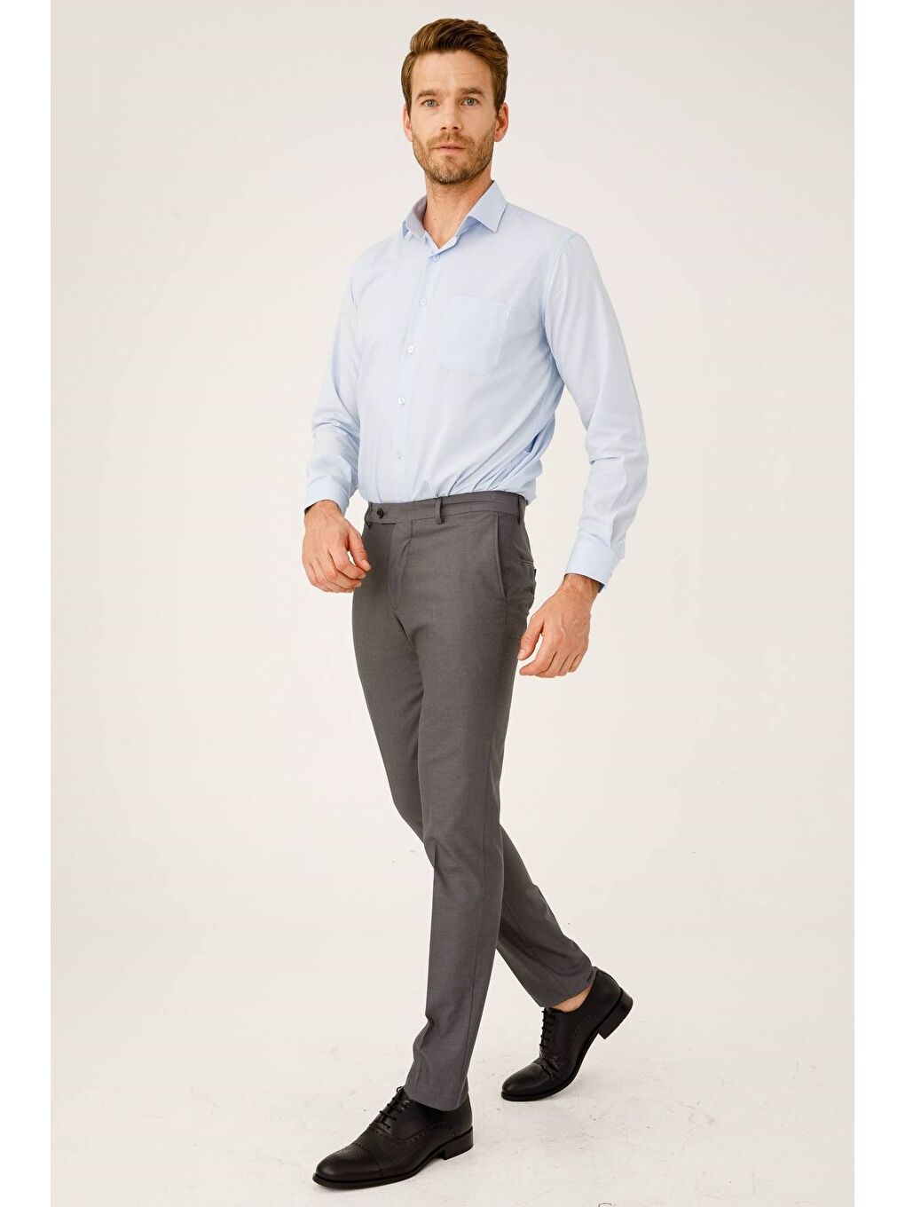 Gri Erkek Duman  / Rahat Kalıp Pantolon-3