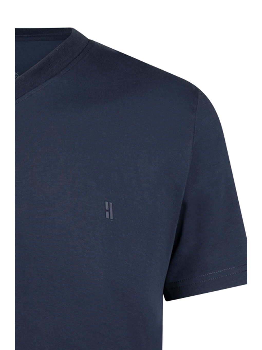 Lacivert Regular Fit Bisiklet Yaka Pamuklu Tişört-2