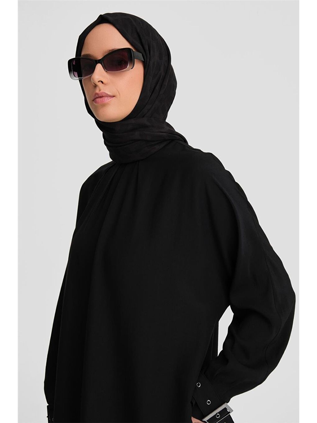 Kolu Tokalı Tunik 24K4314 Siyah-2