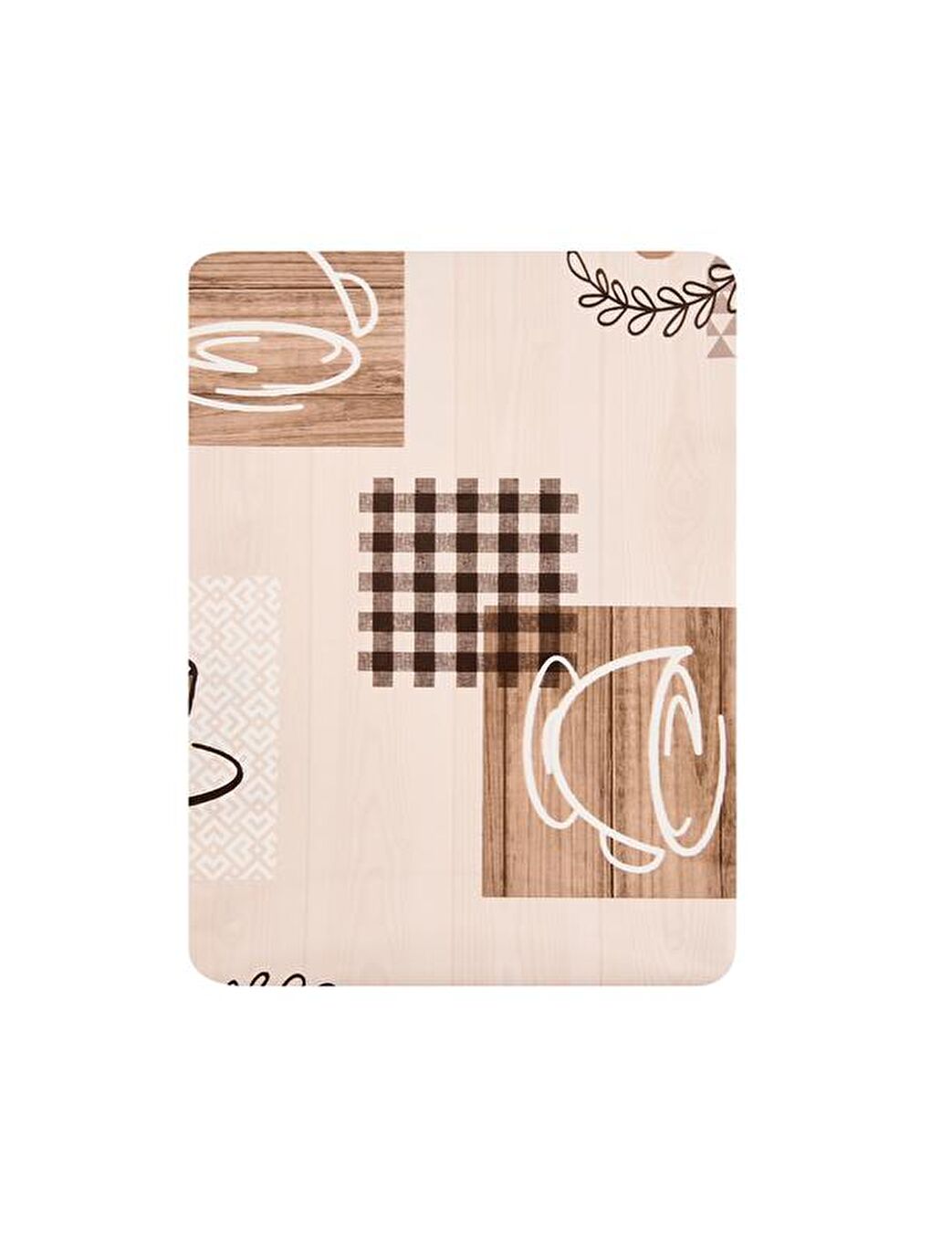 Karışık Fincan Desenli Pvc Masa Örtüsü - Renkli - 140x140 cm