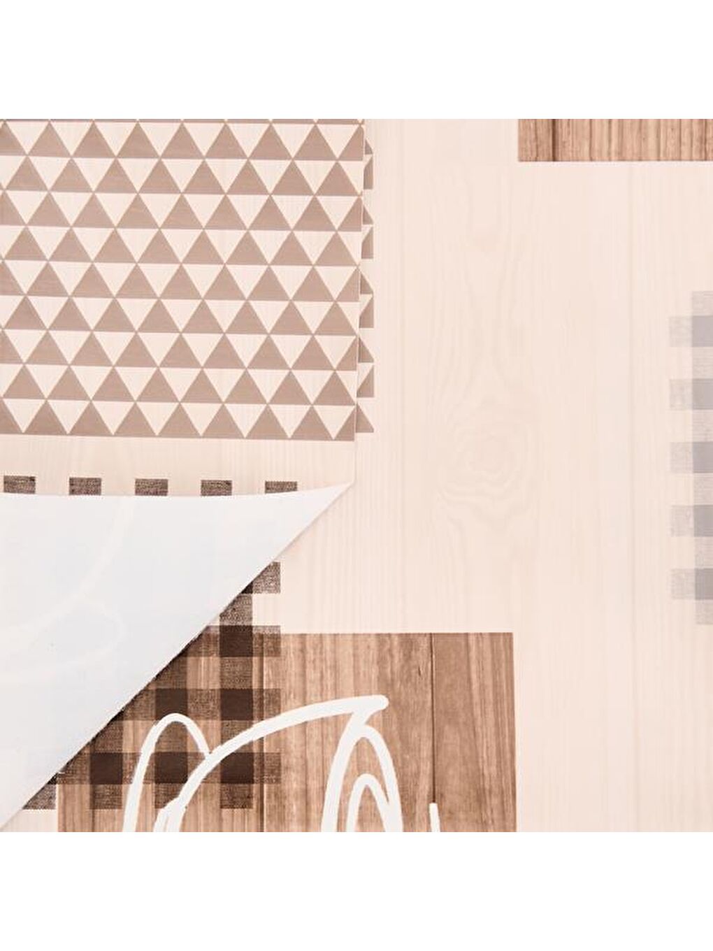 Karışık Fincan Desenli Pvc Masa Örtüsü - Renkli - 140x140 cm-2