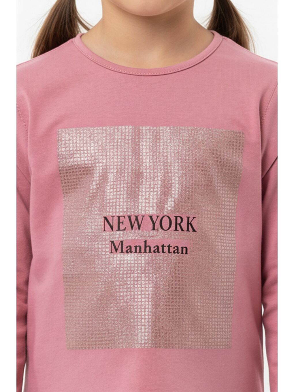 Pembe Kız Çocuk Baskılı Tişört-4