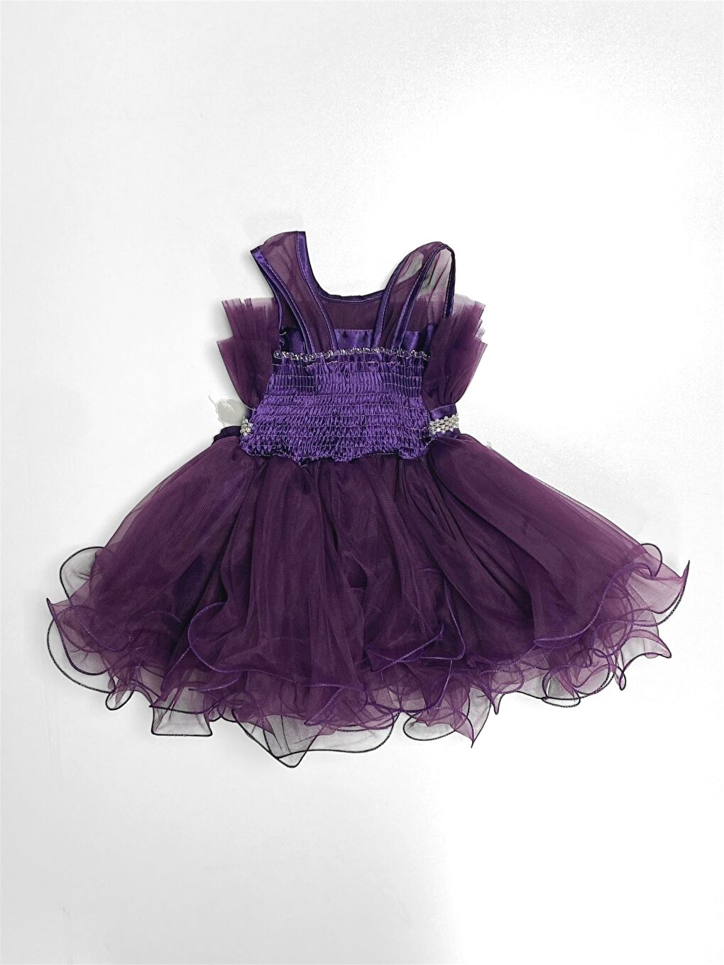 Mor Kız Çocuk Tütülü Vena Elbise MNK285-4