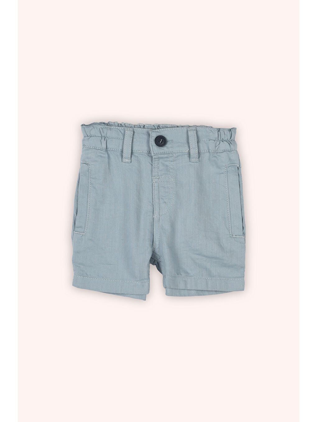 Erkek Bebek Beli Lastikli Mavi Şort