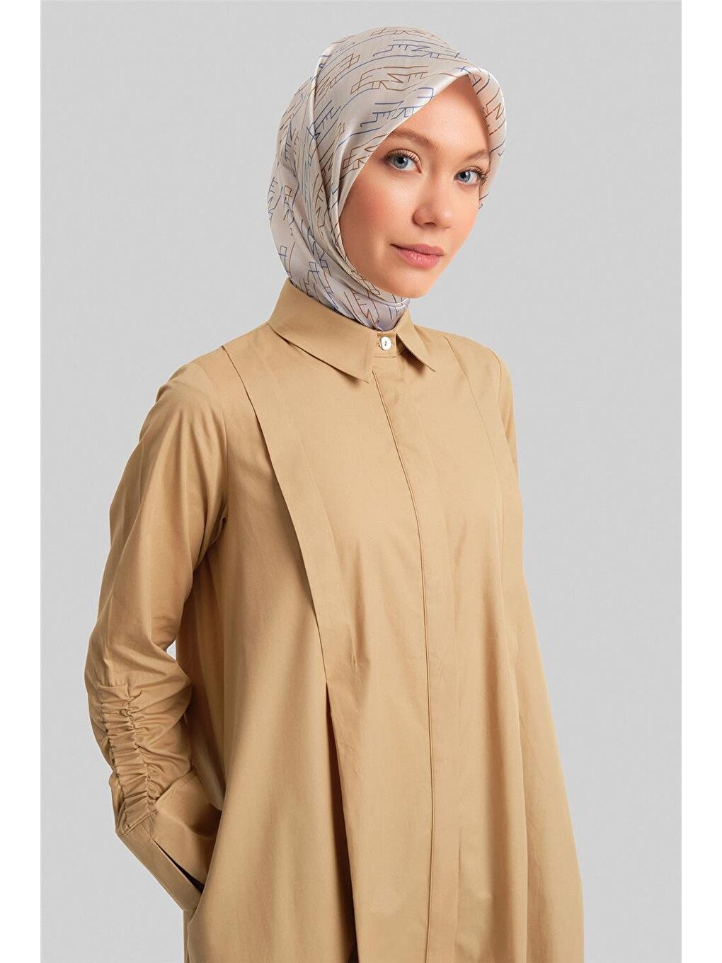 Oversize Tunik Elbise 24Y4105 Bej