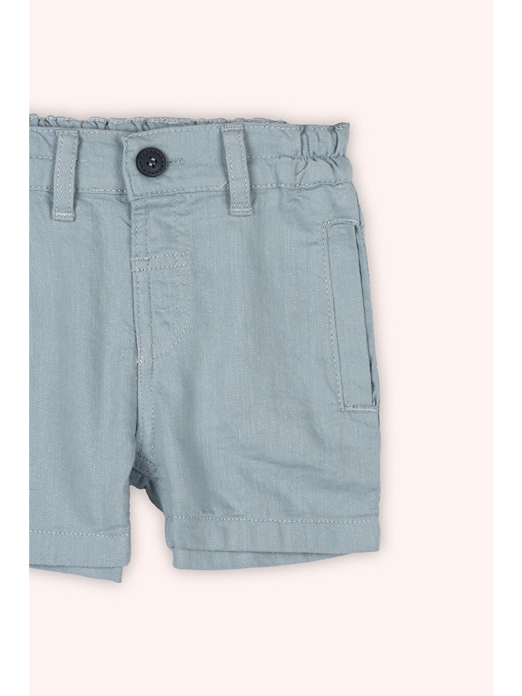 Erkek Bebek Beli Lastikli Mavi Şort-1