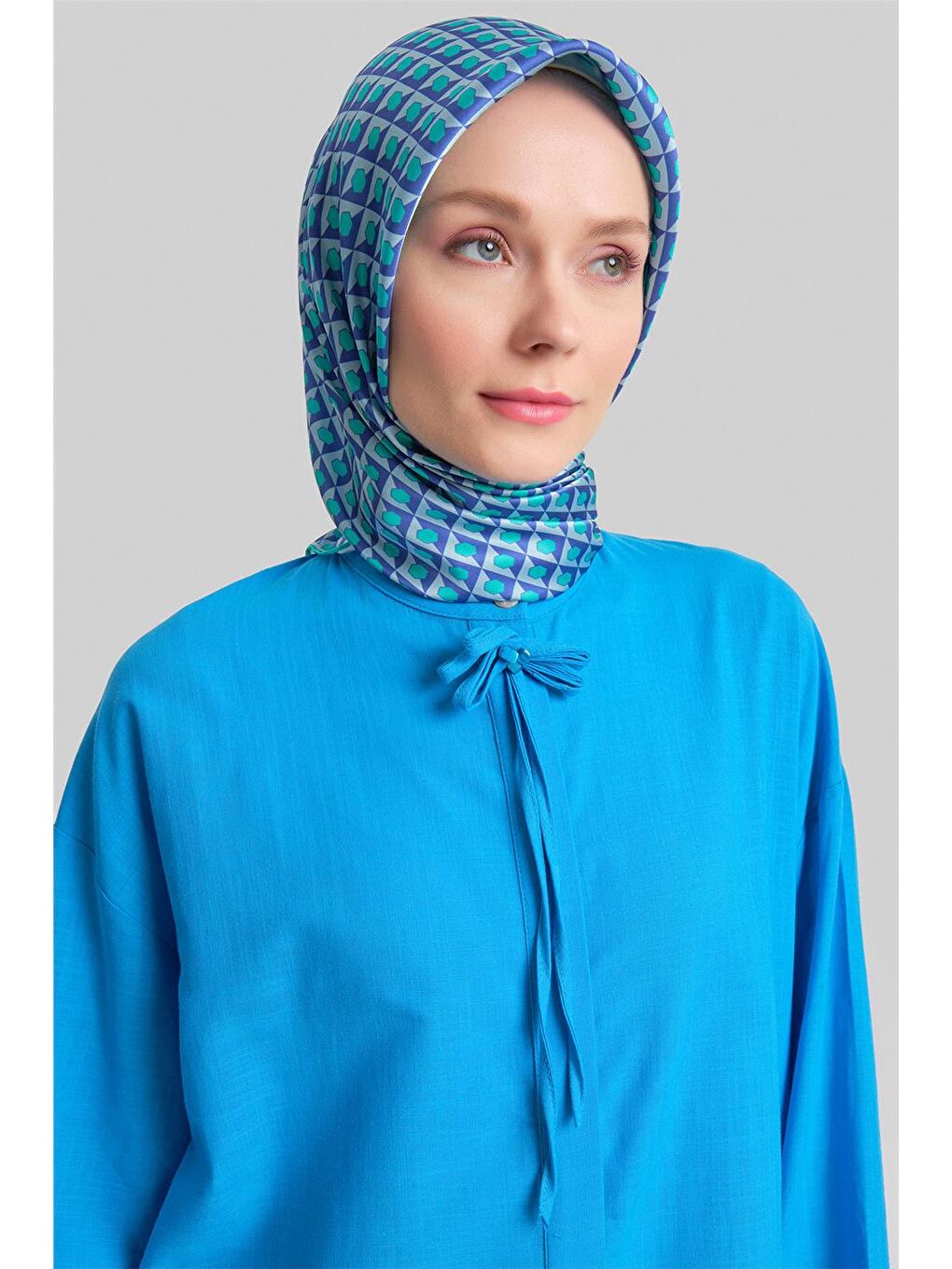 Broşlu Tunik24Y4107 Mavi-1