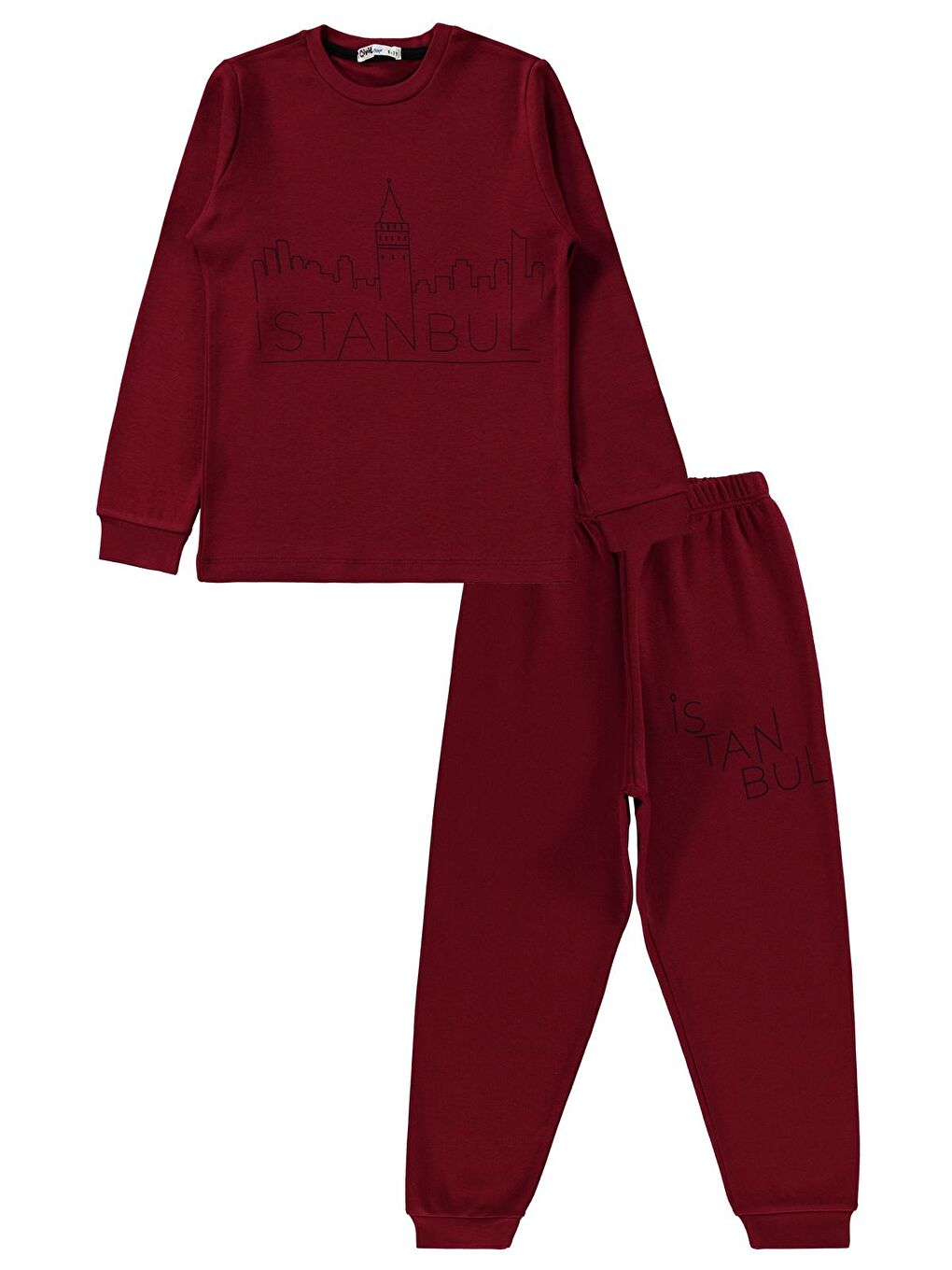 Civil Bordo Boys Erkek Çocuk Pijama Takımı 10-13 Yaş Bordo