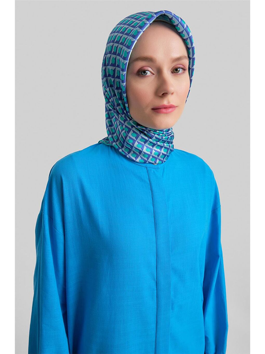 Broşlu Tunik24Y4107 Mavi-4