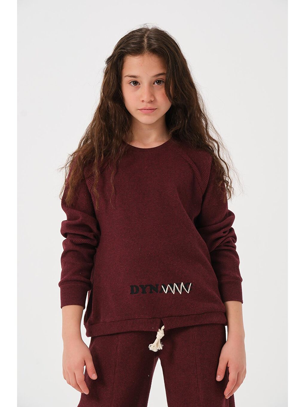 Genç Kız Çocuk Baskılı Sweatshirt - Bordo-2