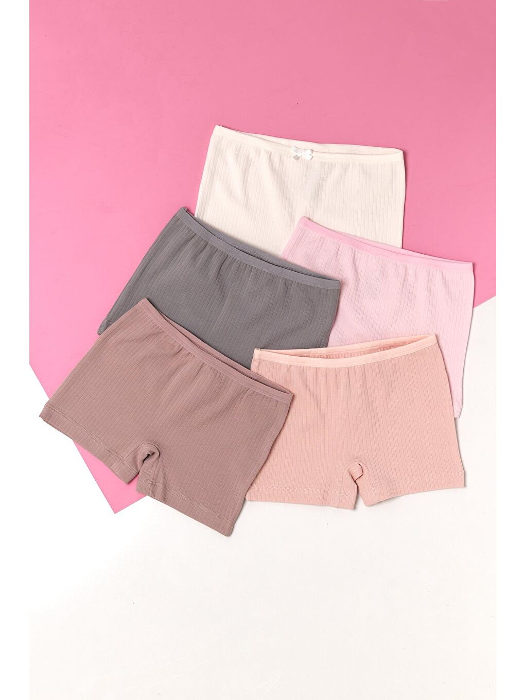 Karışık Kız Çocuk 5'Li Paket Çok Renkli Boxer