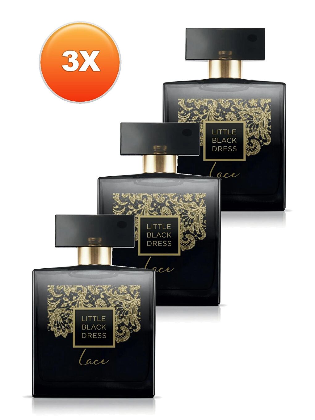 AVON Renksiz Little Black Dress Lace Kadın Parfüm Edp 100 Ml. Üçlü Set - 1