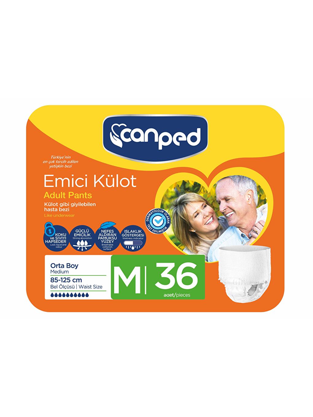 Canped Renksiz Emici Külot Orta Boy Medium 36 Adet