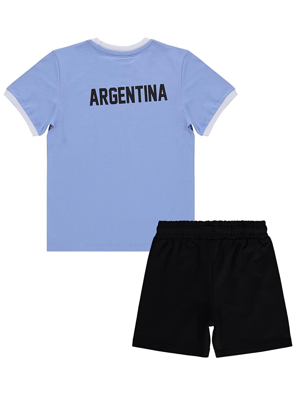 Boys Argentina Baskılı 2'li 6-9 Yaş Takım - Pamuk Forma - Mavi-4
