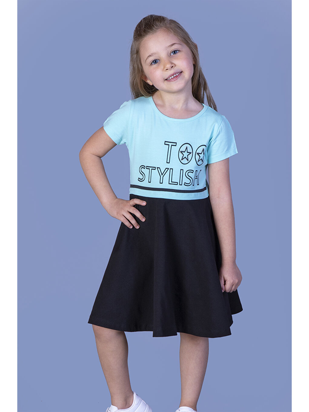 Toontoykids Mint Yeşil Kız Çocuk Too Stylısh Baskılı Elbise