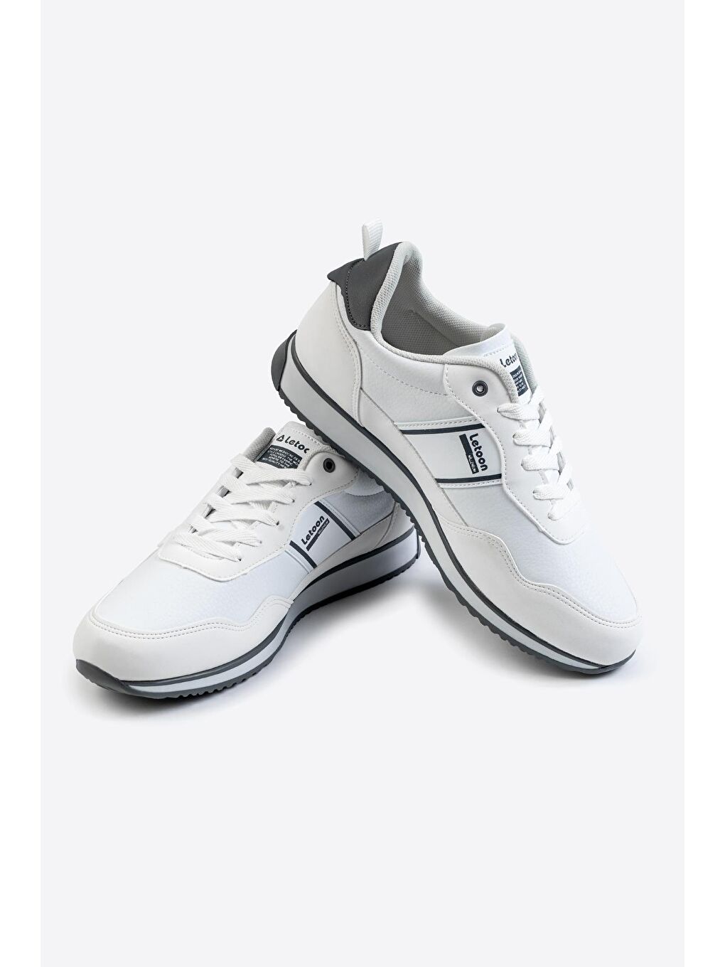Beyaz Baskılı Erkek Rahat Spor Ayakkabı-4
