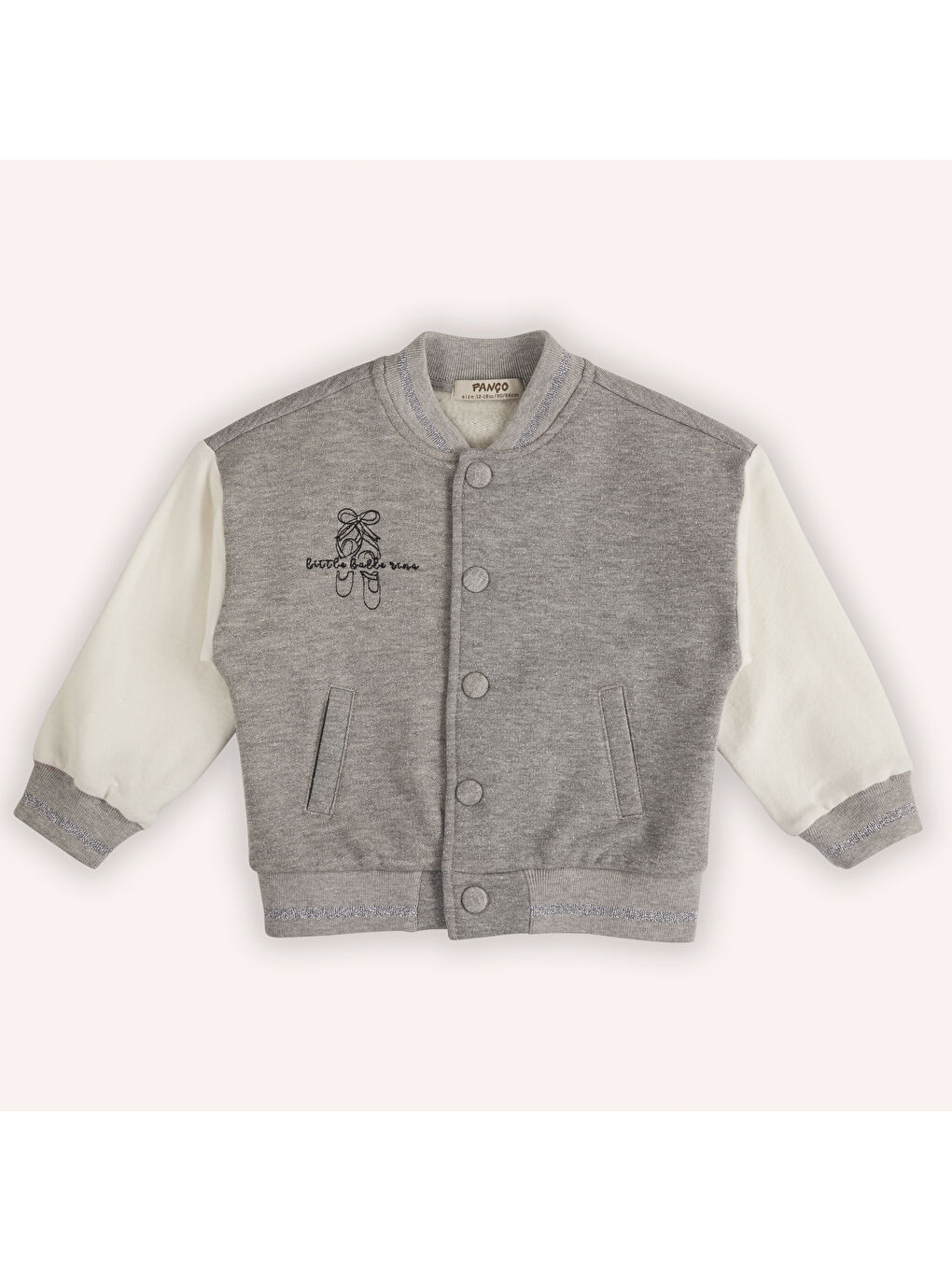 Gri Kız Çocuk Nakış Detaylı Örme Ceket-1