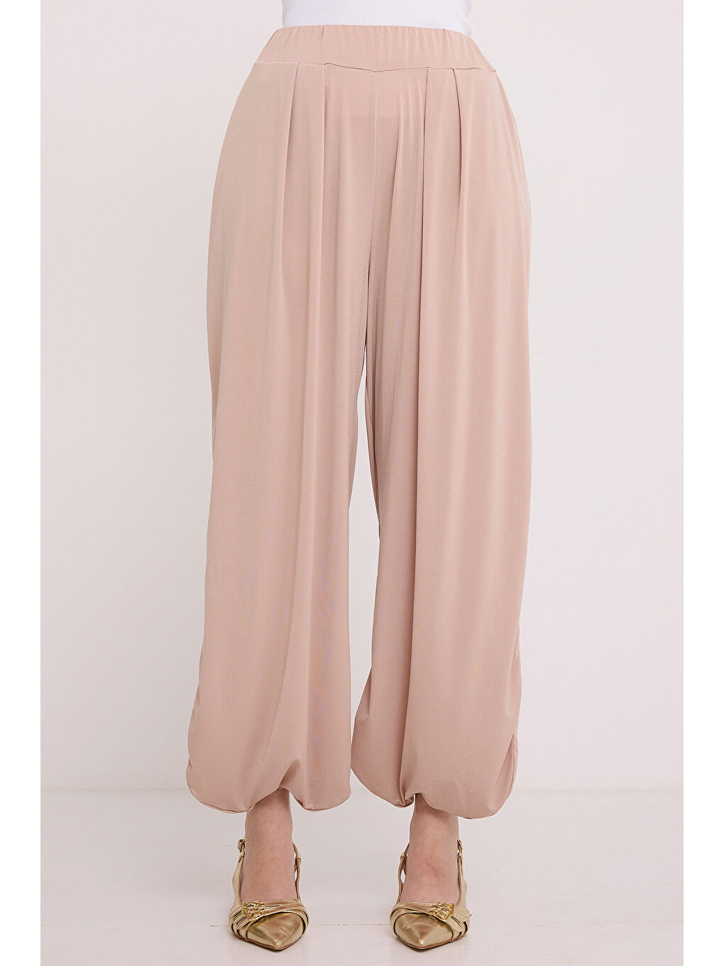 Ekru Kadın Krem Şalvar Pantolon 6659-1