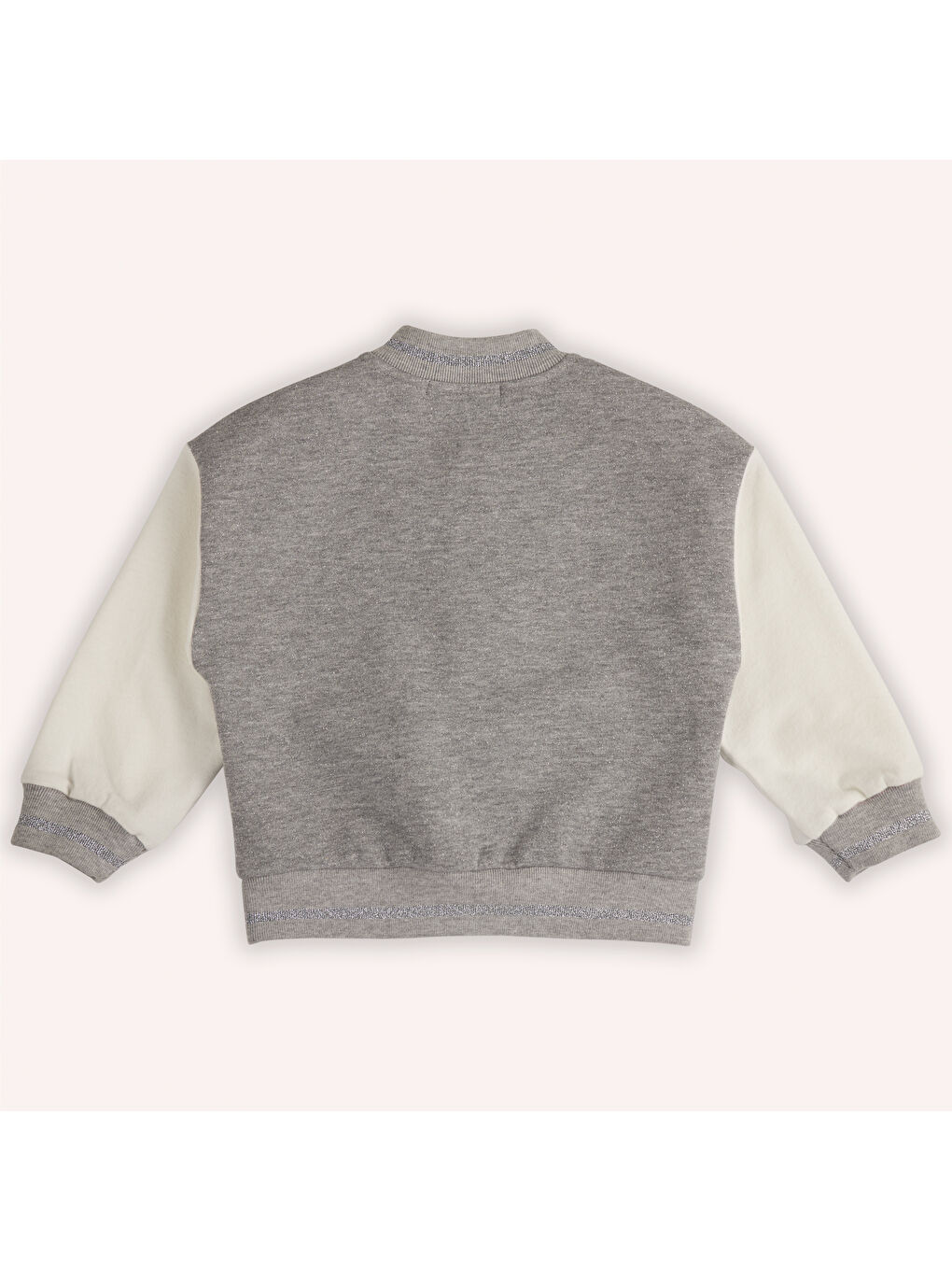 Gri Kız Çocuk Nakış Detaylı Örme Ceket-4