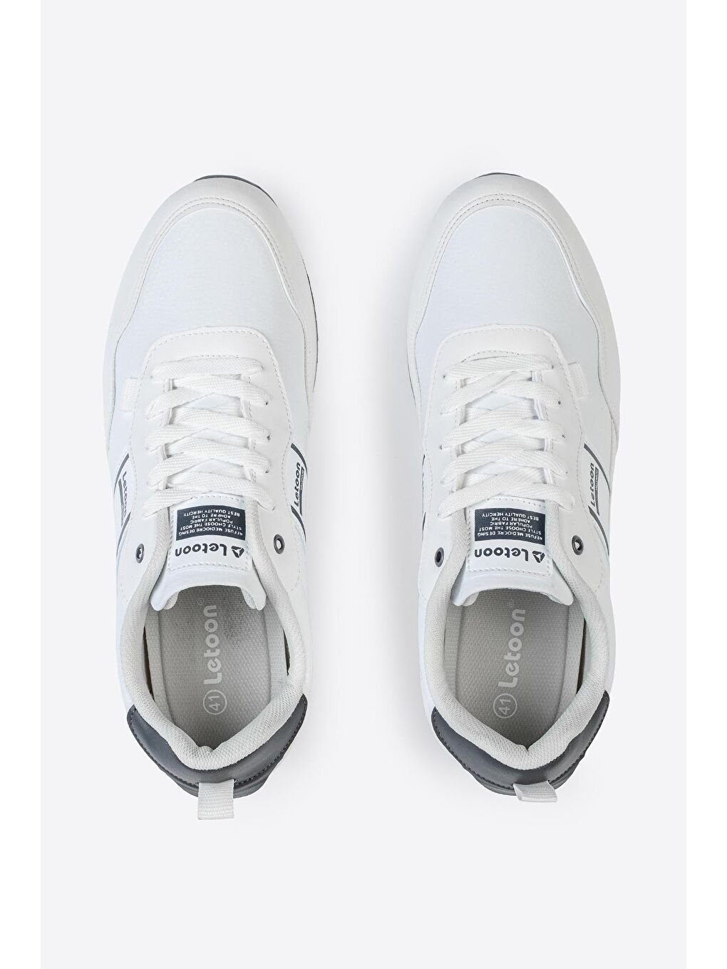 Beyaz Baskılı Erkek Rahat Spor Ayakkabı-5