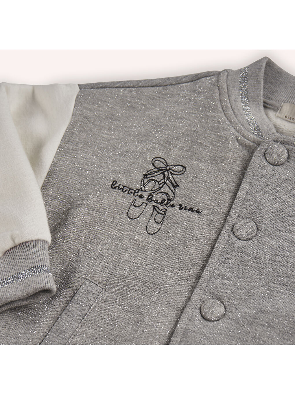 Gri Kız Çocuk Nakış Detaylı Örme Ceket-7
