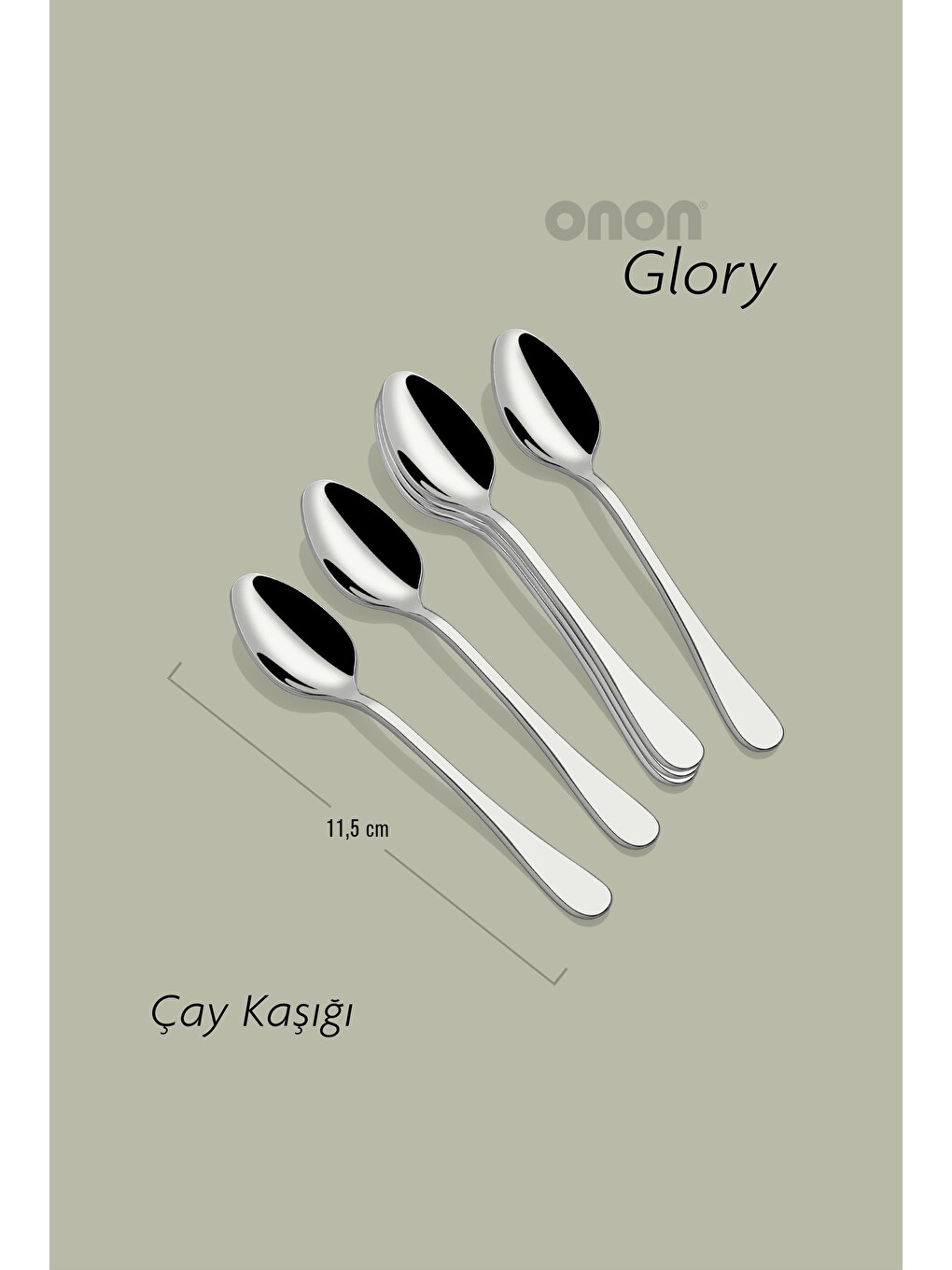 Gri Glory Çay Kaşık 6'lı 18/10