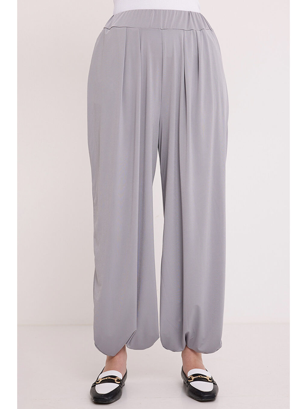 Kadın Gri Şalvar Pantolon 6659-1