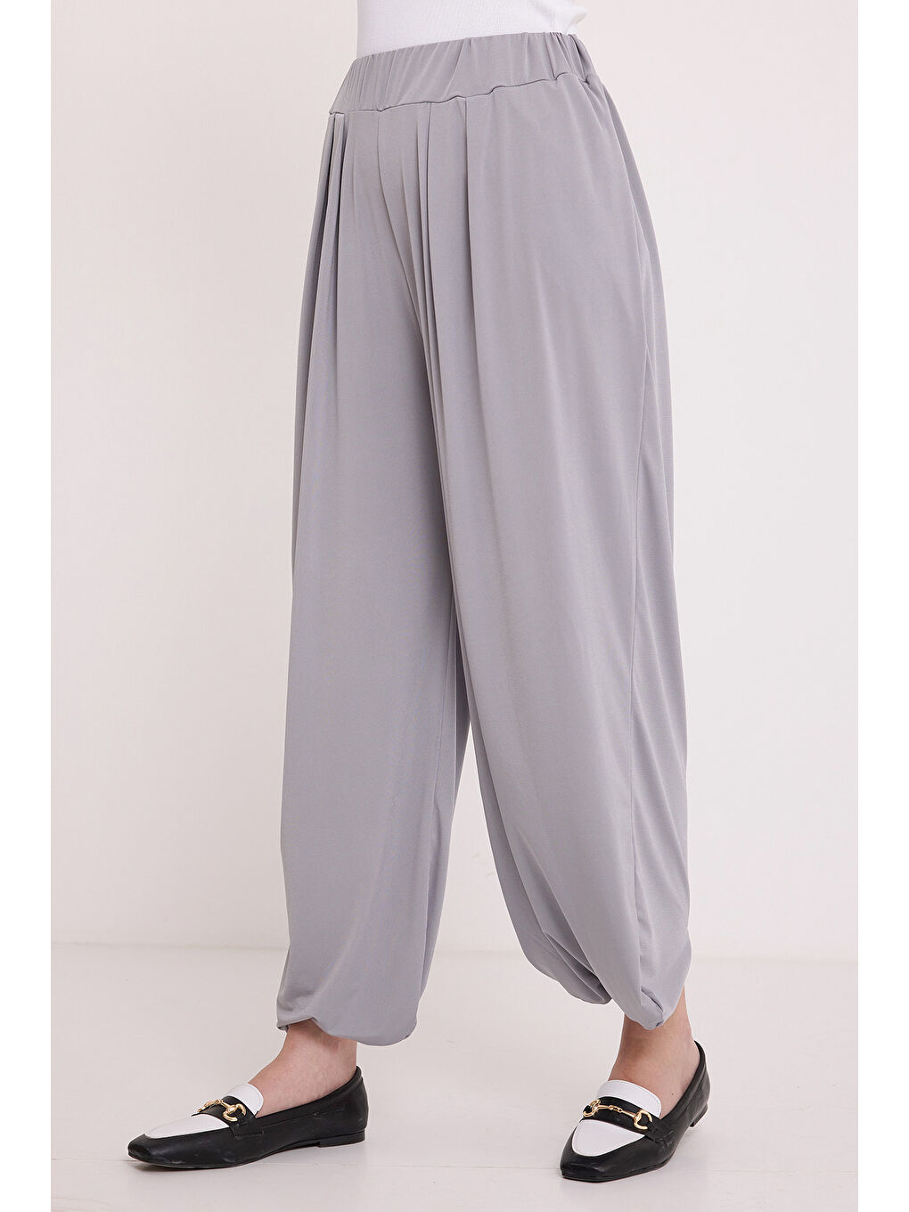 Kadın Gri Şalvar Pantolon 6659-2