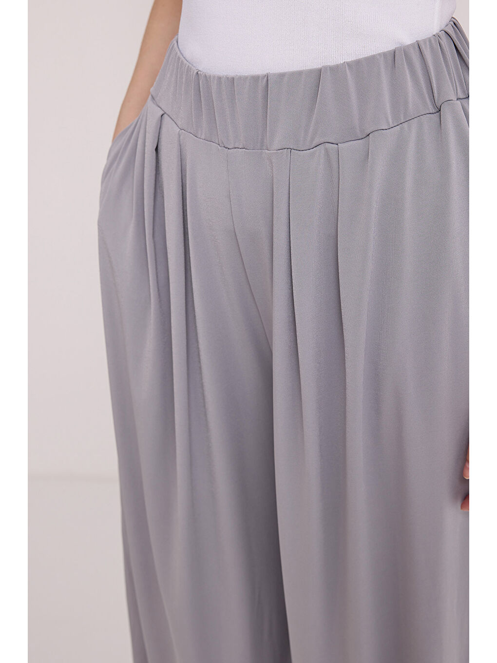 Kadın Gri Şalvar Pantolon 6659-4