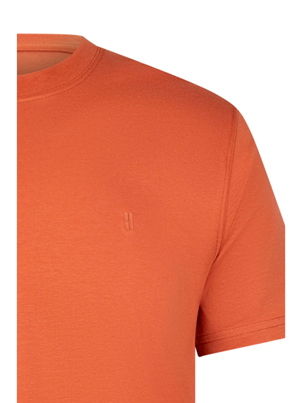 Kahverengi Kiremit Regular Fit Bisiklet Yaka Pamuklu Basic Tişört-2