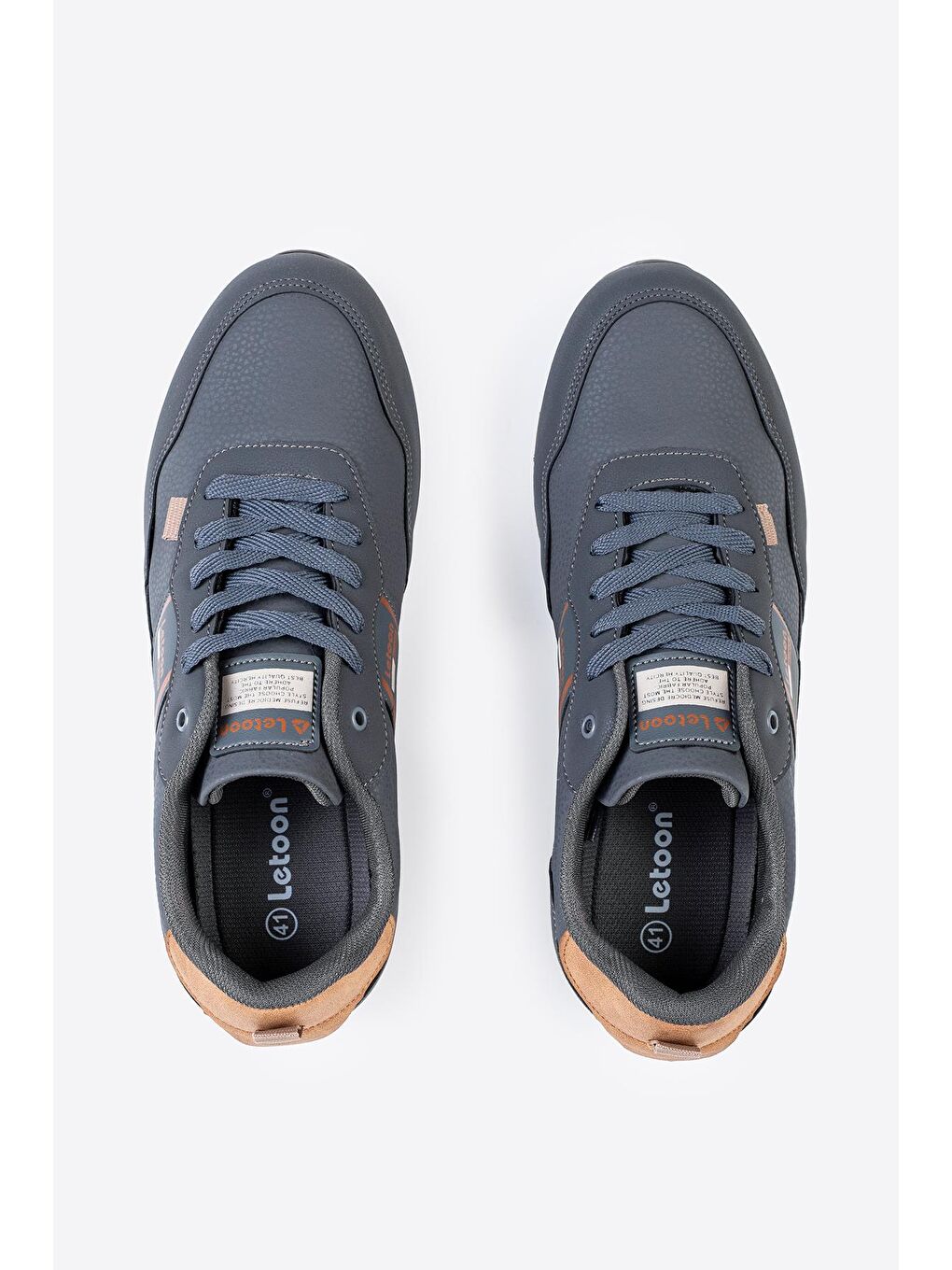 Gri Baskılı Erkek Rahat Spor Ayakkabı-5