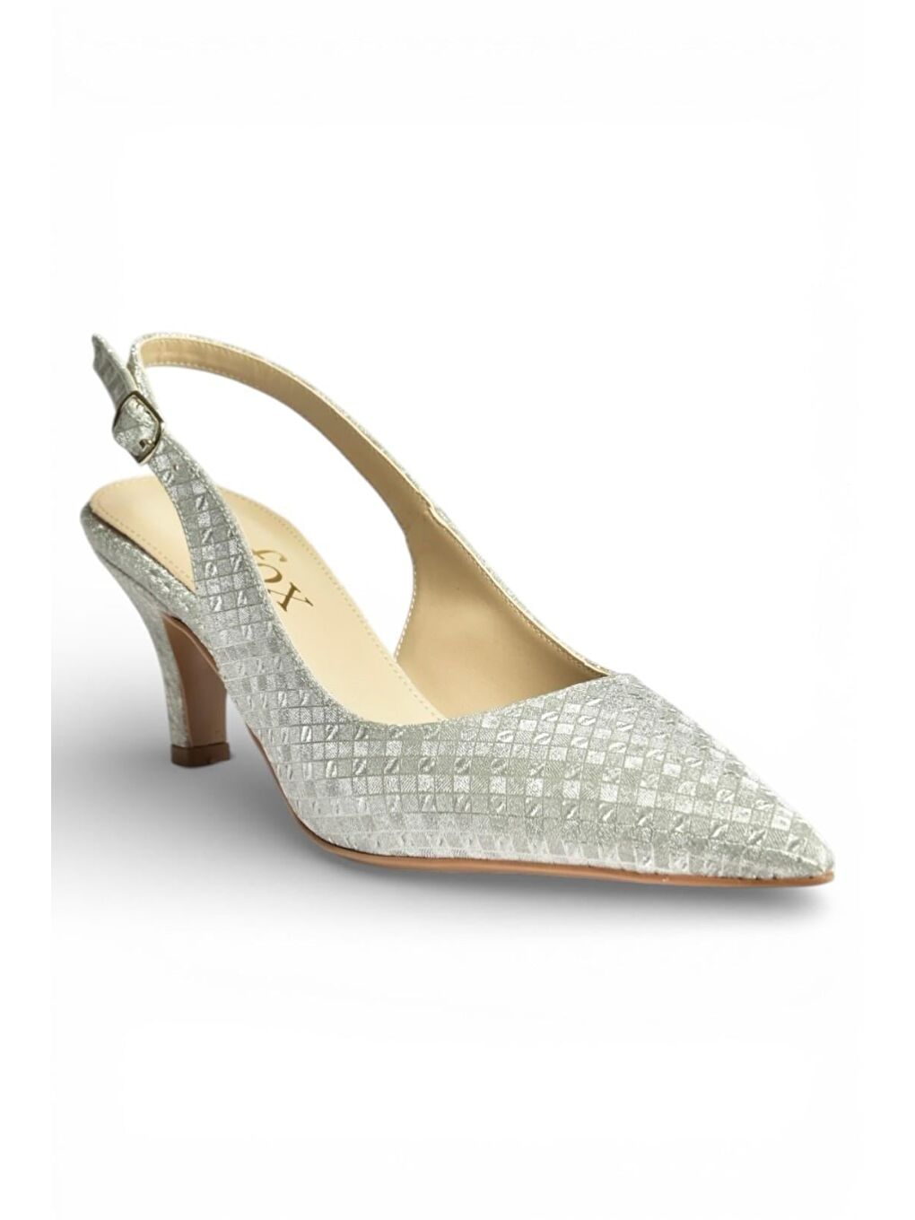 Gri Gümüş Kadın Topuklu Ayakkabı Y572471514-4