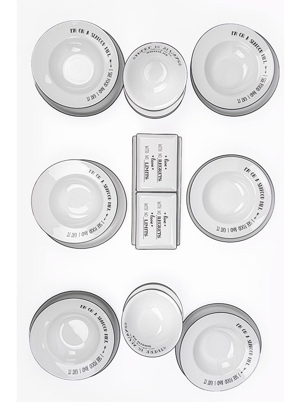 Ekru Be Hapyy Yemek Takımı 6 Kişilik 21 Parça-1