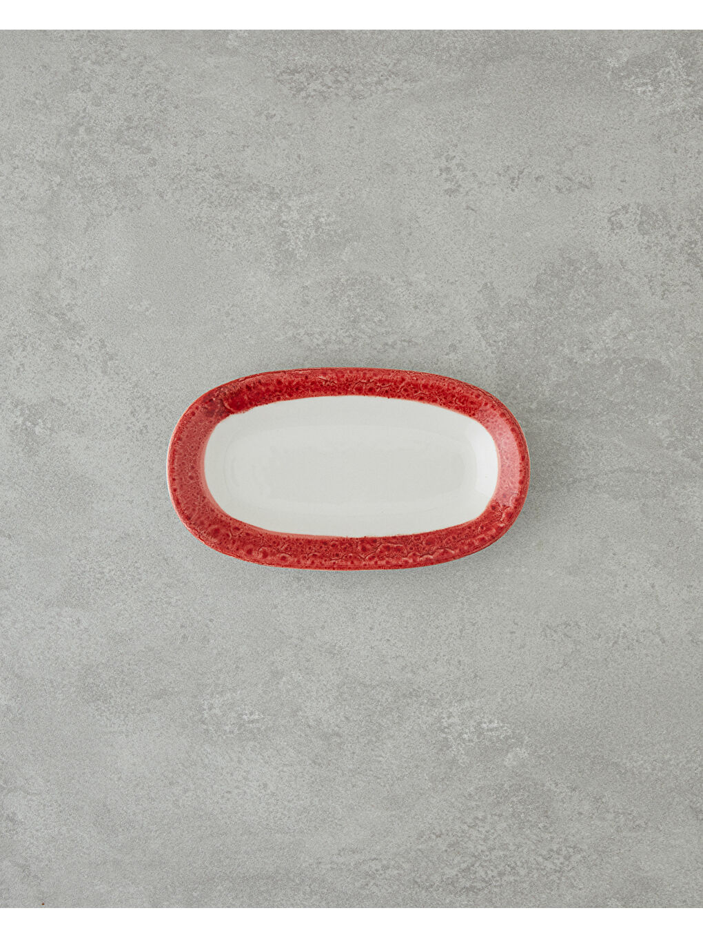 Larry Porselen Kayık Tabak 19 cm Kırmızı-1