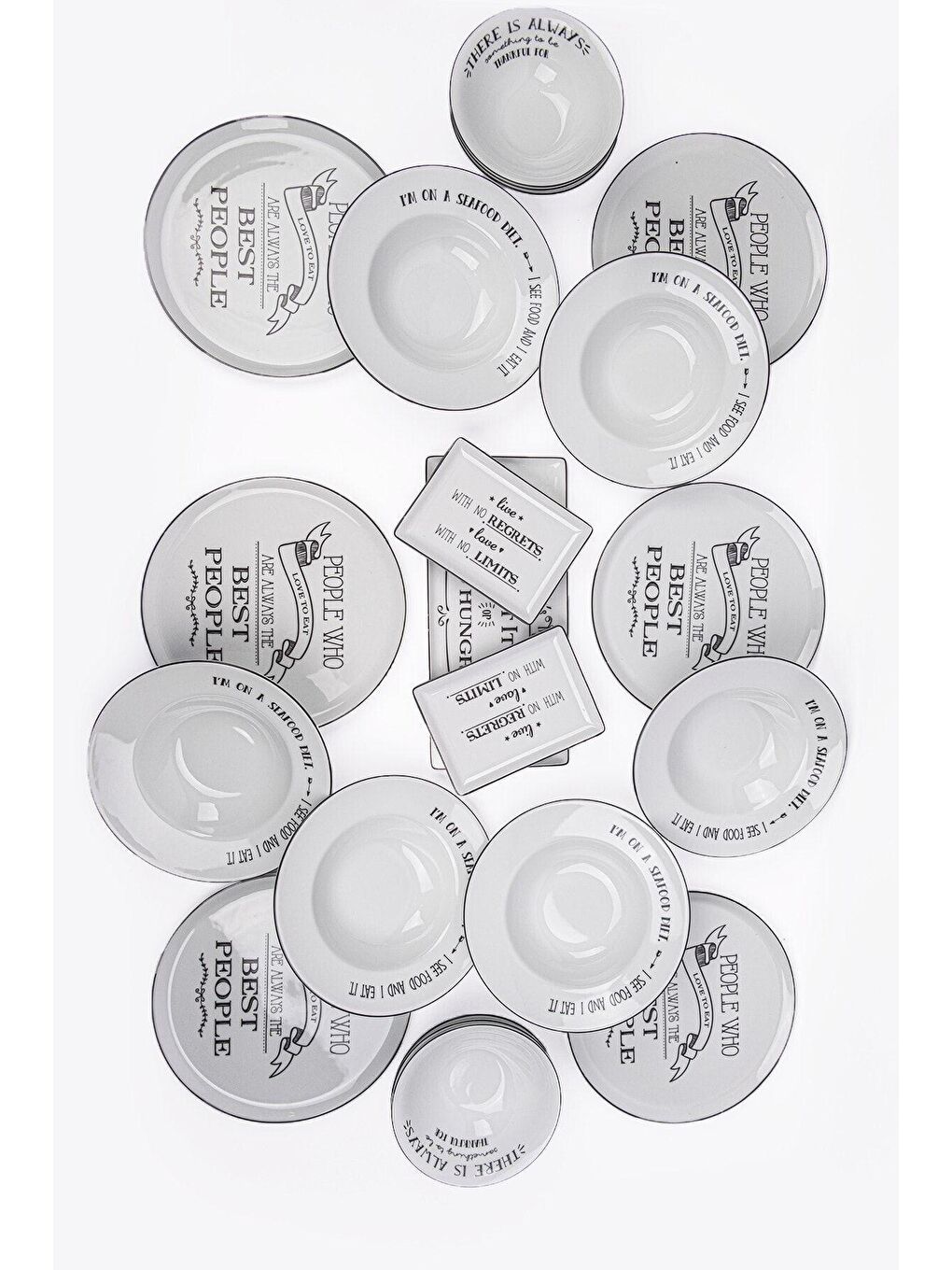 Ekru Be Hapyy Yemek Takımı 6 Kişilik 21 Parça-2