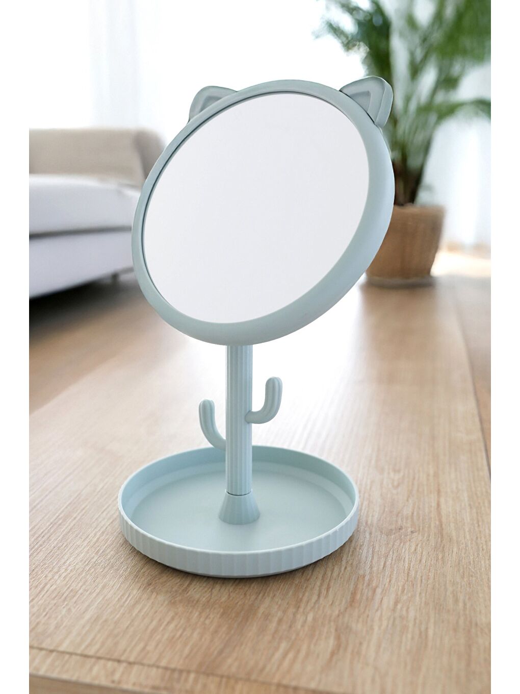 Kedi Kulaklı Masa Üstü Askılıklı Makyaj Aynası-1