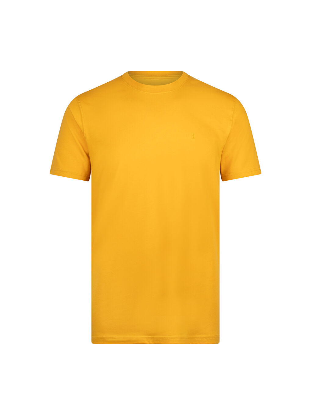 Sarı Regular Fit Bisiklet Yaka Pamuklu Basic Tişört