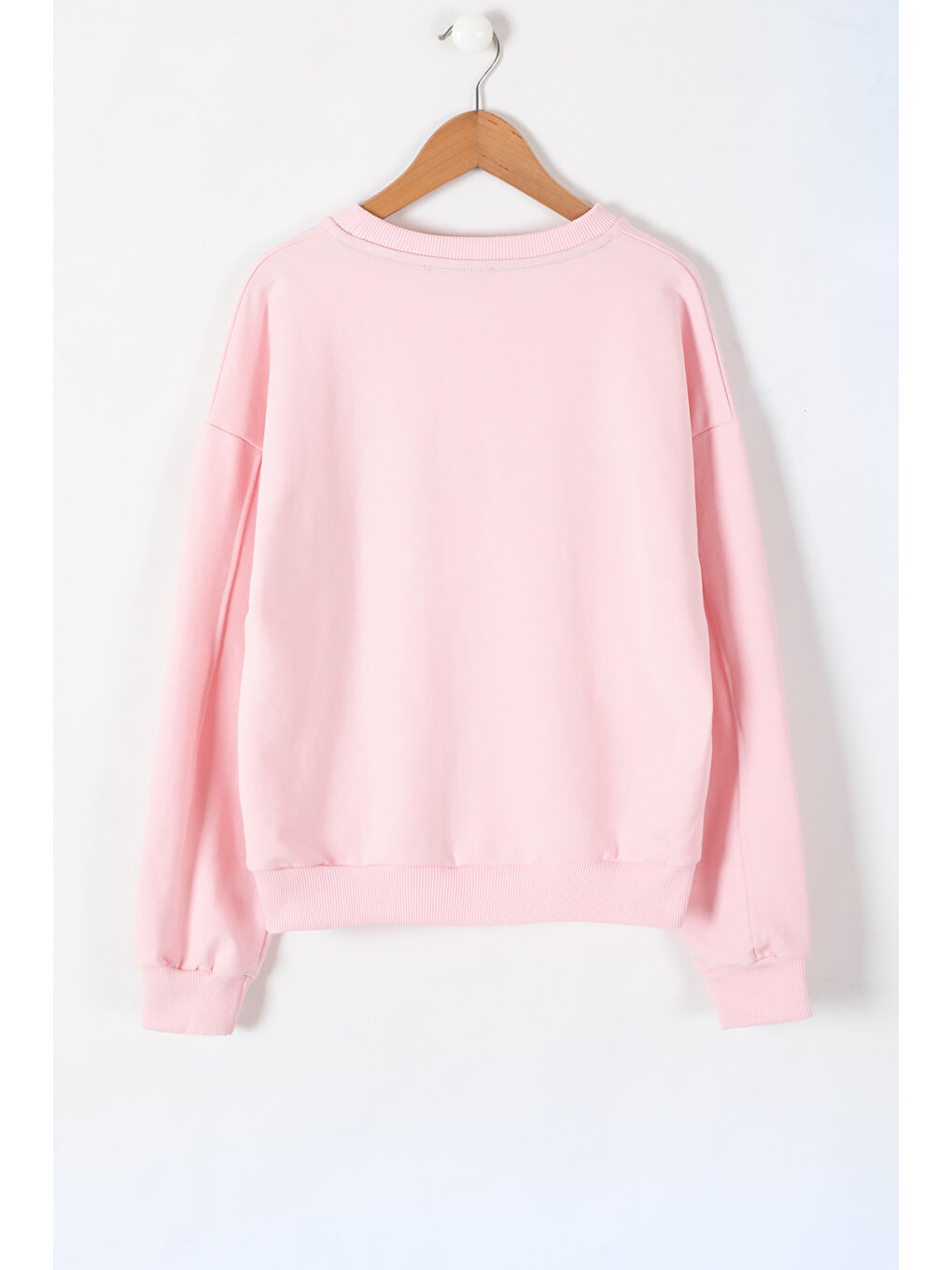 Cansın Mini Pembe Payetli Yazılı Bisiklet Yaka Kız Uzun Kol Sweatshirt 19670 - 1