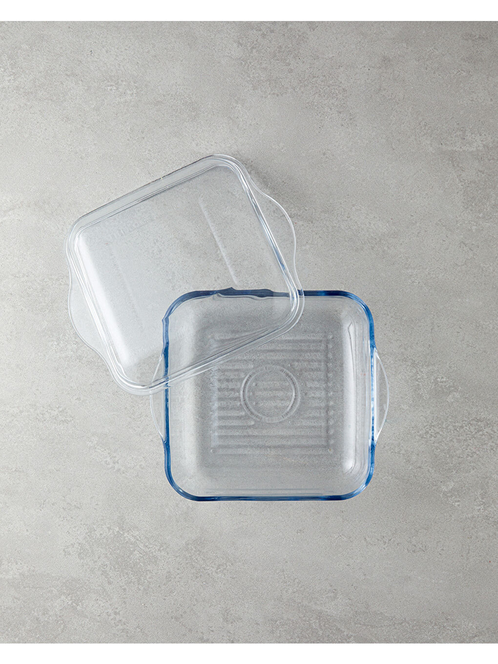 Renksiz Bake&Serve Cam Kapaklı Kare Izgaralı Fırın Kabı 24 X 21,2 cm Şeffaf-2