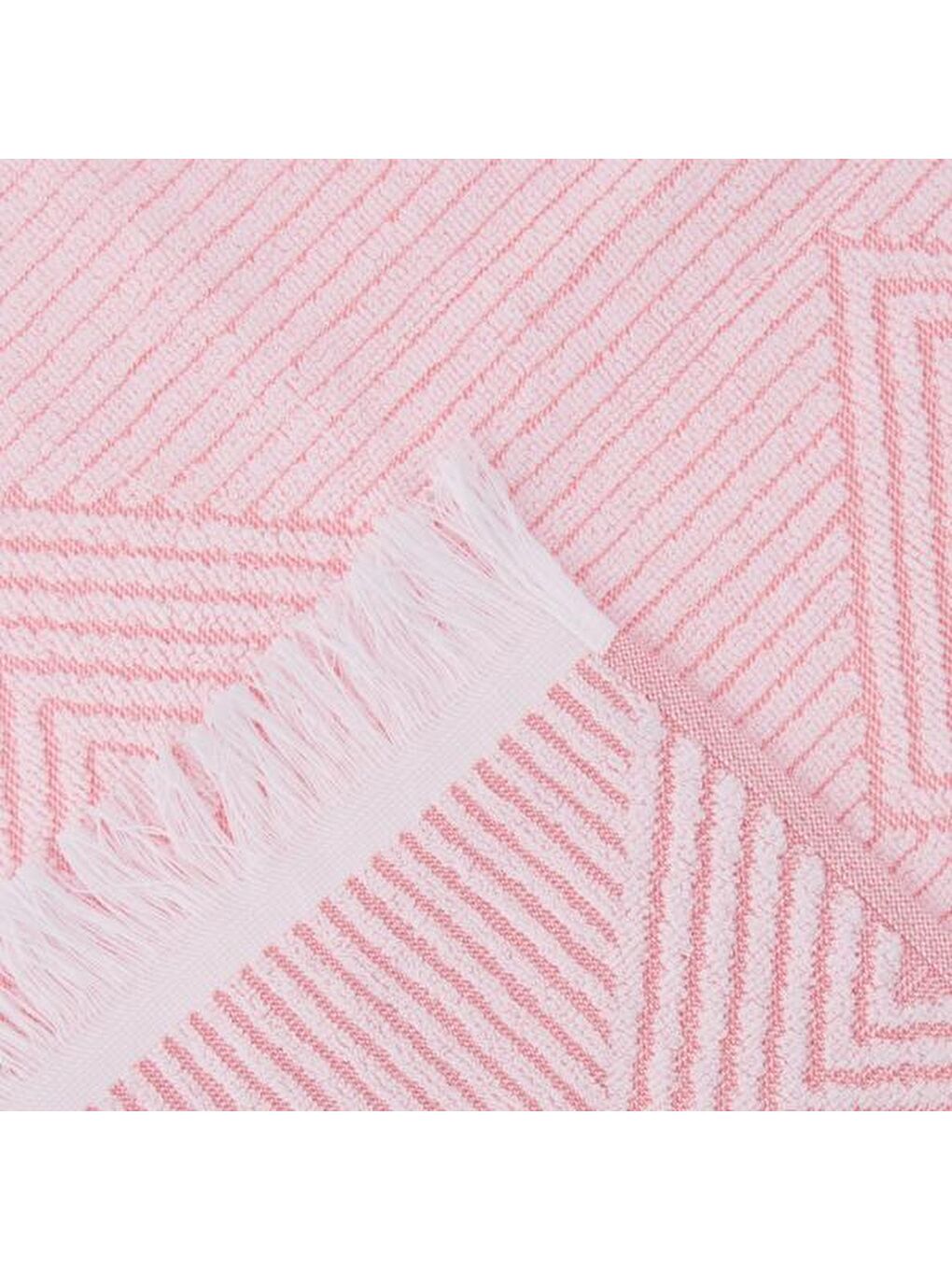 Soft Leaves Yüz Havlusu - Pembe - 50x90 cm-1