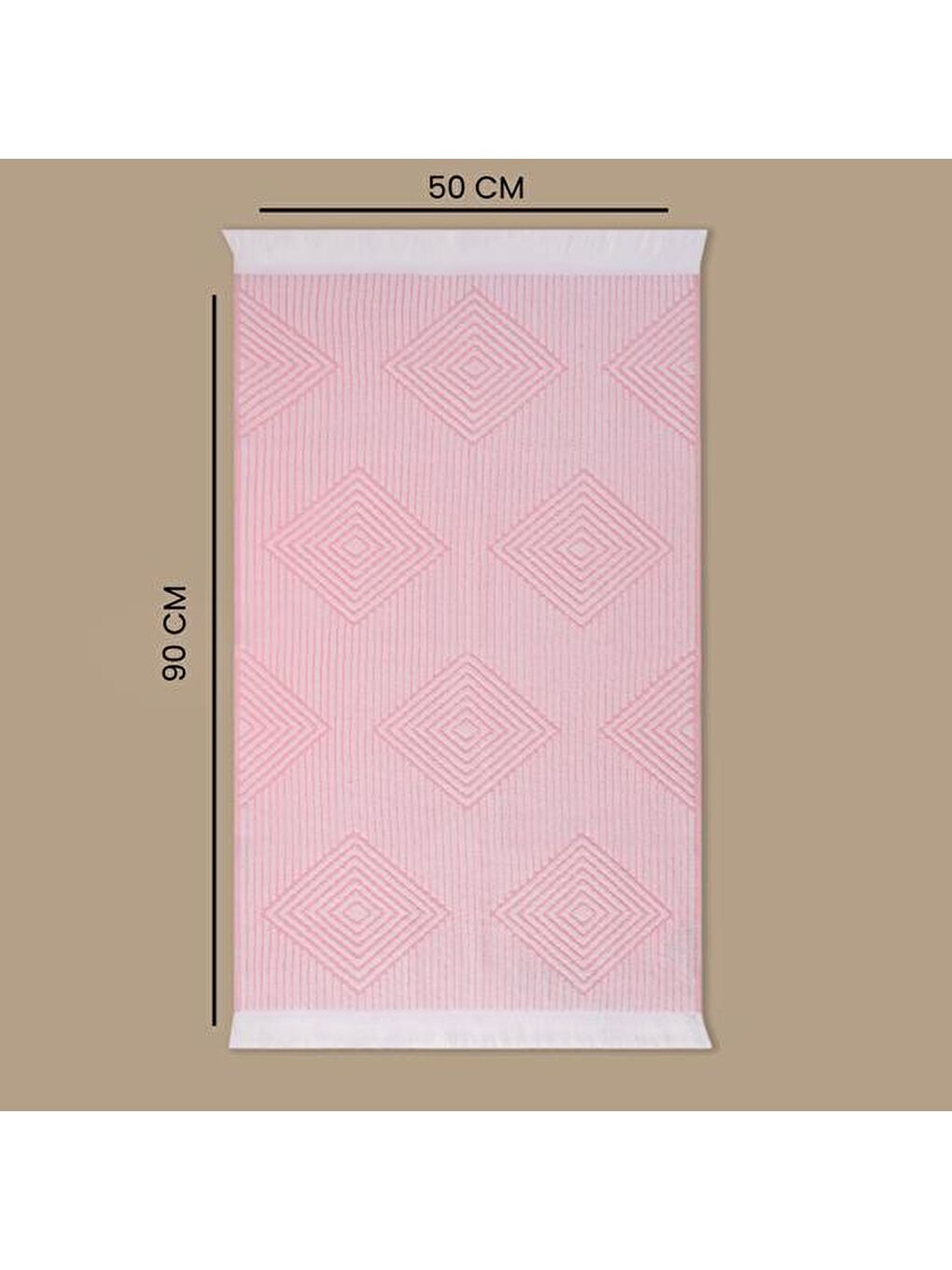 Soft Leaves Yüz Havlusu - Pembe - 50x90 cm-3