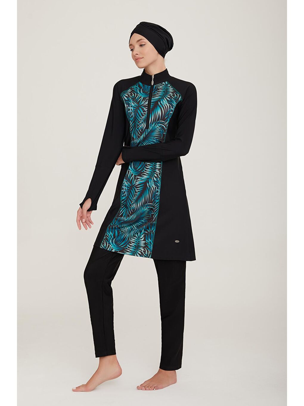 Likralı Tam Kapalı Tesettür Mayo Macella 1 4419 Siyah-2