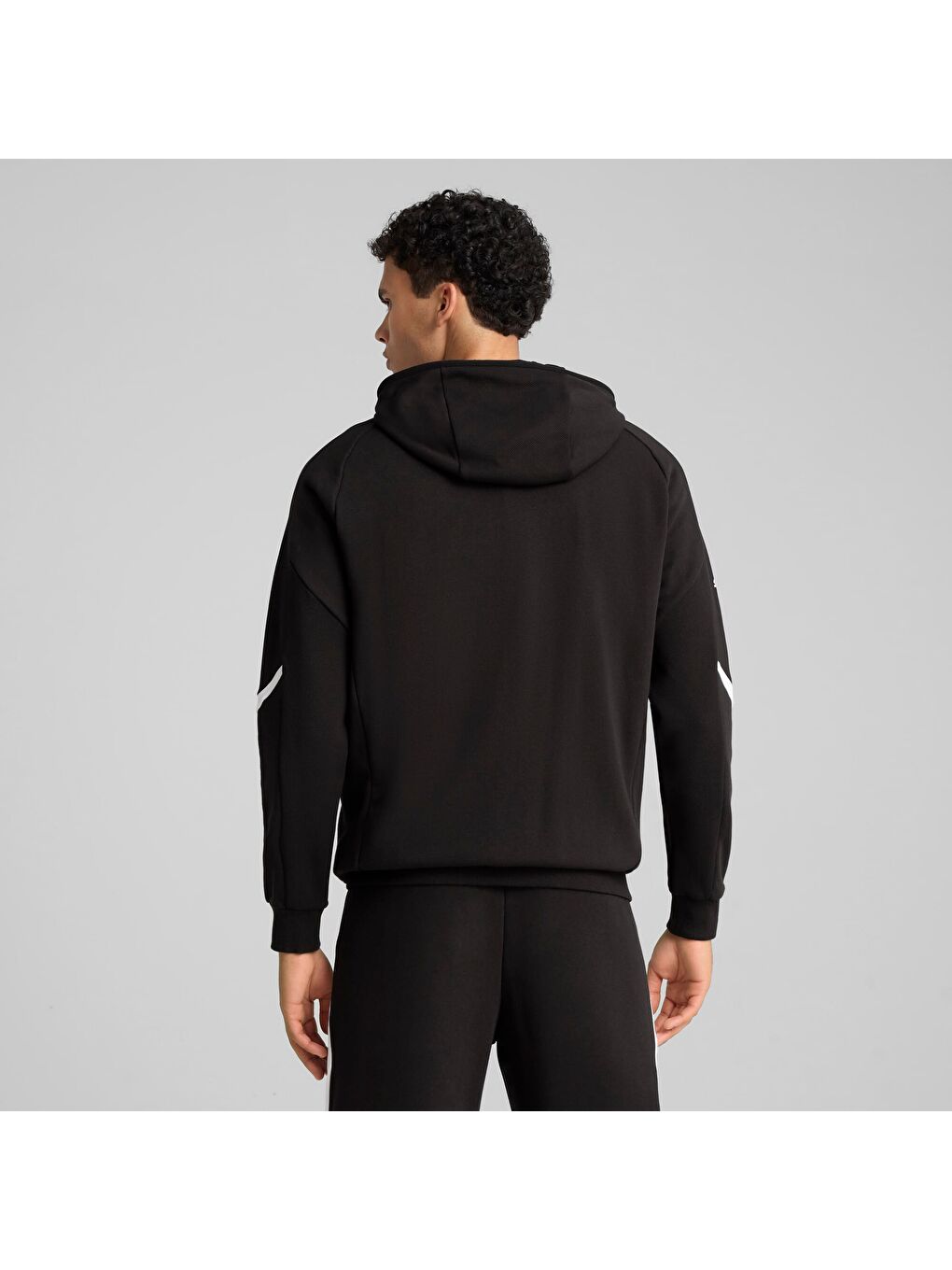 Siyah BMW M Motorsport Erkek Kapüşonlu Fermuarlı Sweatshirt-2