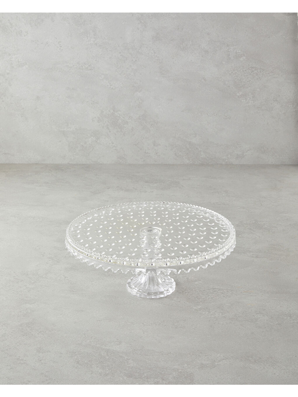 Renksiz Bubbles Cam Kek Standı 28x16 cm Şeffaf