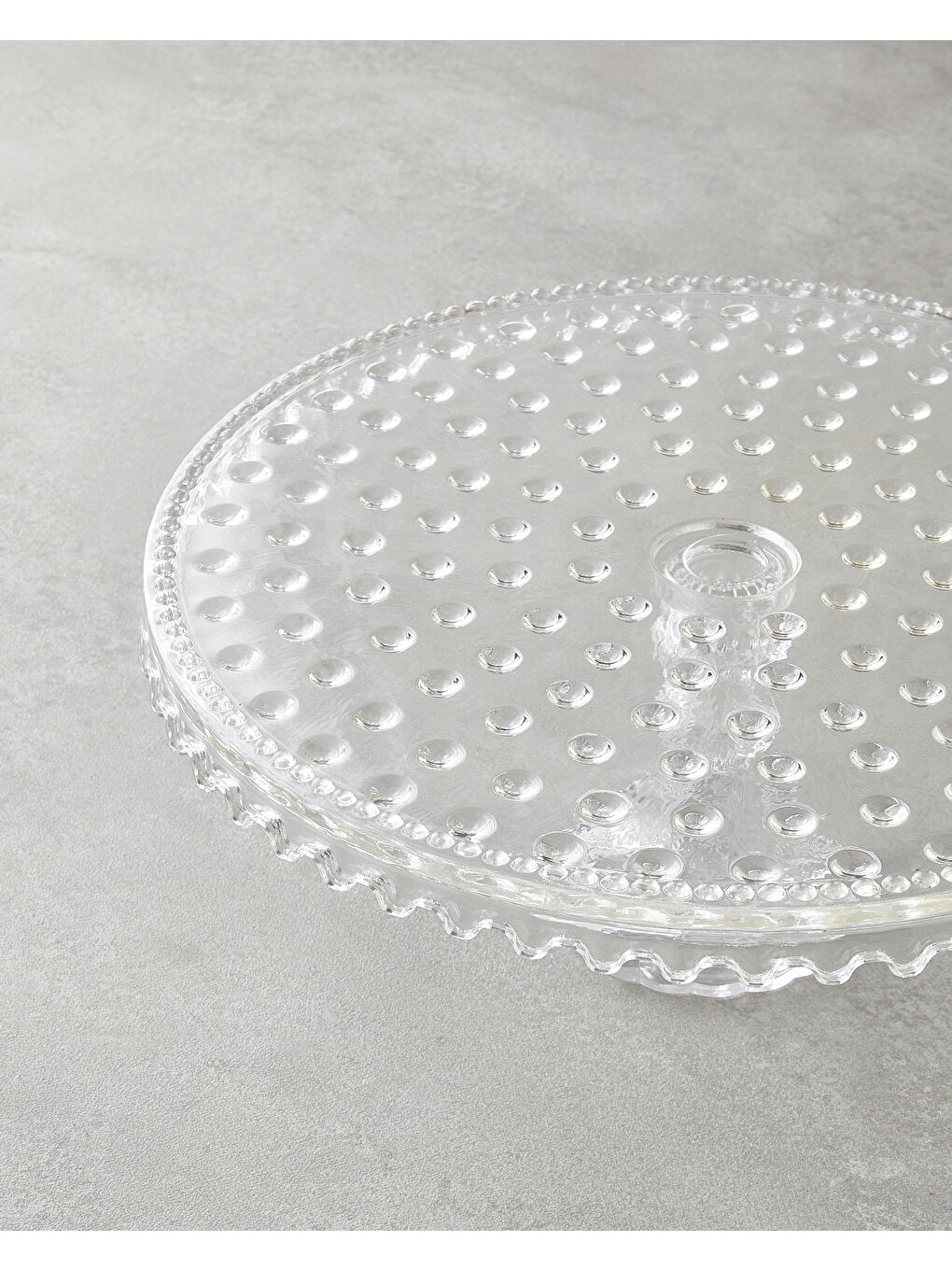 Renksiz Bubbles Cam Kek Standı 28x16 cm Şeffaf-2